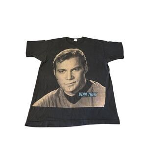 Vintage Star Trek Captain Kirk All Over Print Double Sided Shirt Single StitchXL